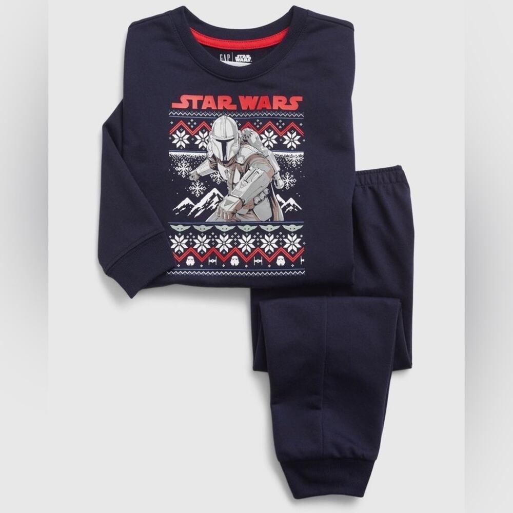 GapKids | Star Wars 100% Recycled Mandalorian Grogu PJs Set, 4 - NWT